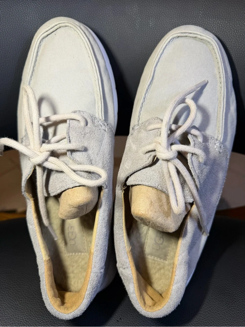 UGG Catton Boat Shoe Lace-Up Men Pewter Size 9.5 Warm Version